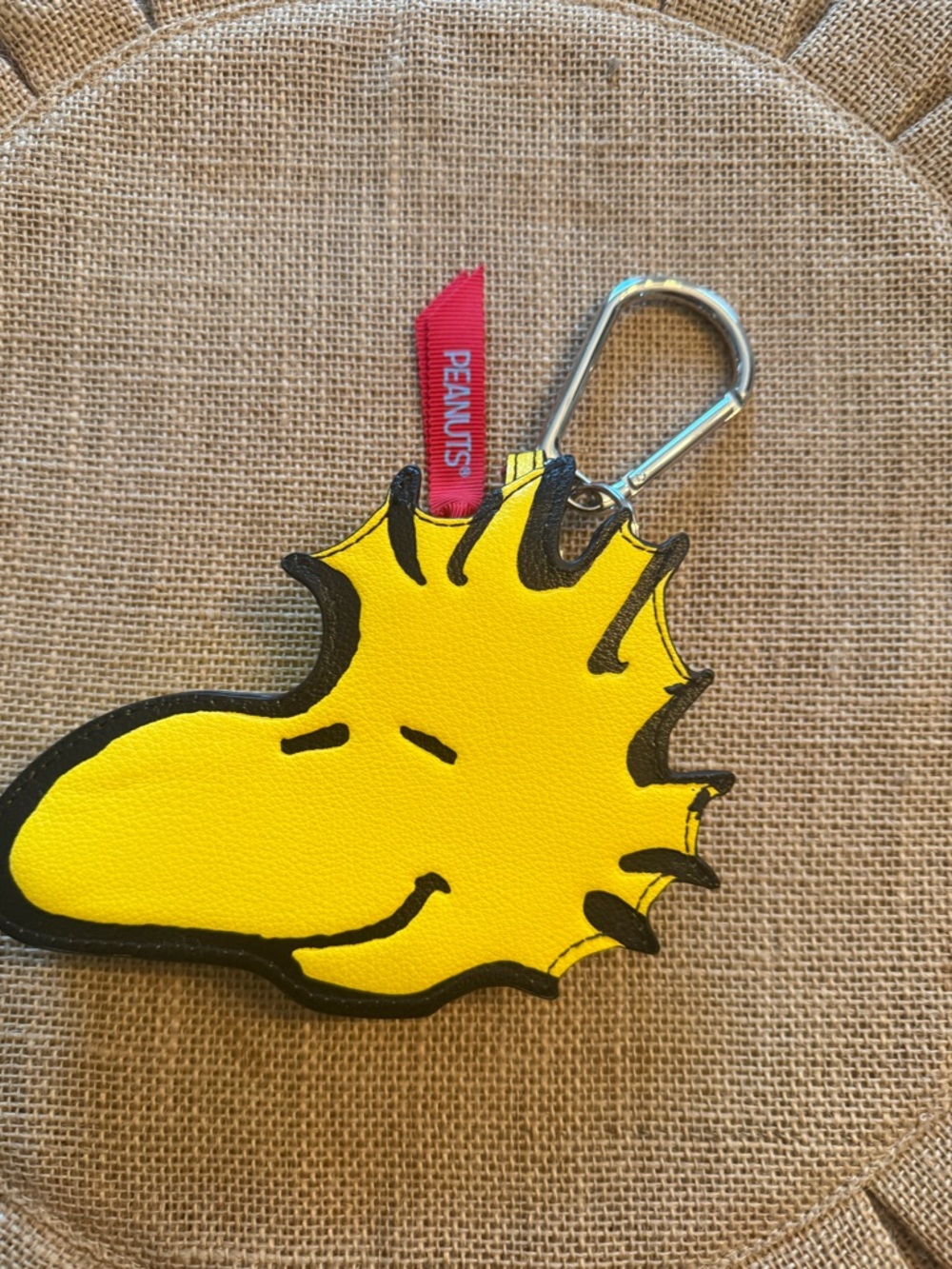 Vera Bradley Yellow Woodstock Keychain with Carabiner